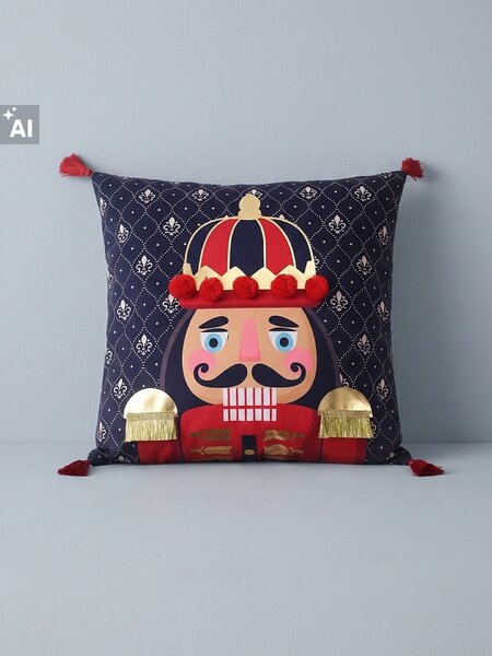 Sinsay - Dekoratívny vankúš s motívom luskáčika - sivomodrá