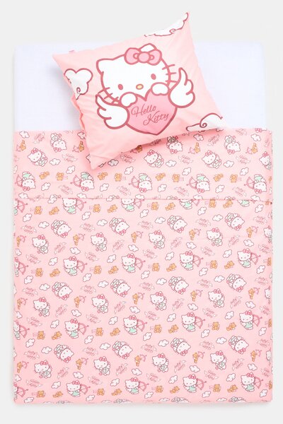 Sinsay - Bavlnená posteľná súprava Hello Kitty - ružová