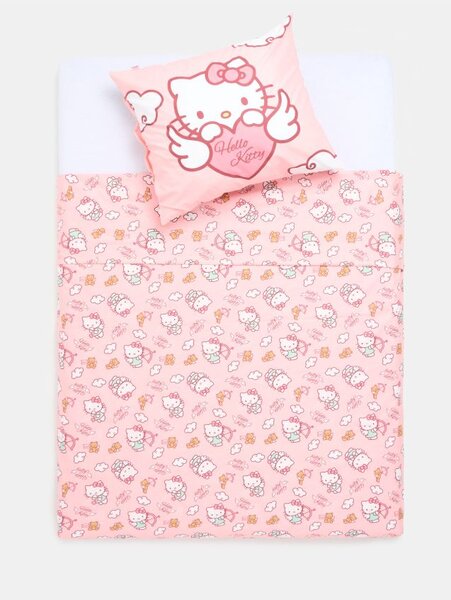 Sinsay - Bavlnená posteľná súprava Hello Kitty - ružová