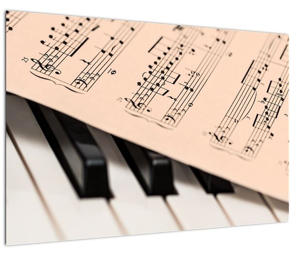 Obraz klavíra s notami (90x60 cm)