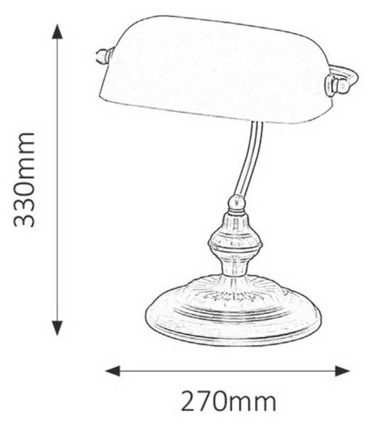 Rabalux BANK stolná lampa 60W/E27/IP20 - bronzová