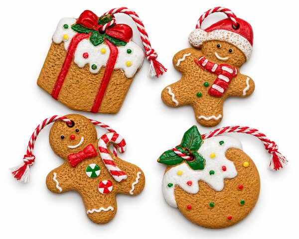 Súprava 4 ks vianočných ozdôb COOKIE CHRISTMAS 6 cm