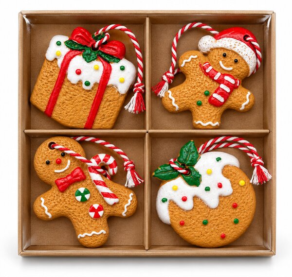 Súprava 4 ks vianočných ozdôb COOKIE CHRISTMAS 6 cm