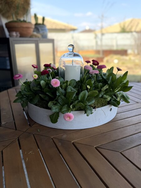 Svietnik The Ring Grey Polystone 45 cm