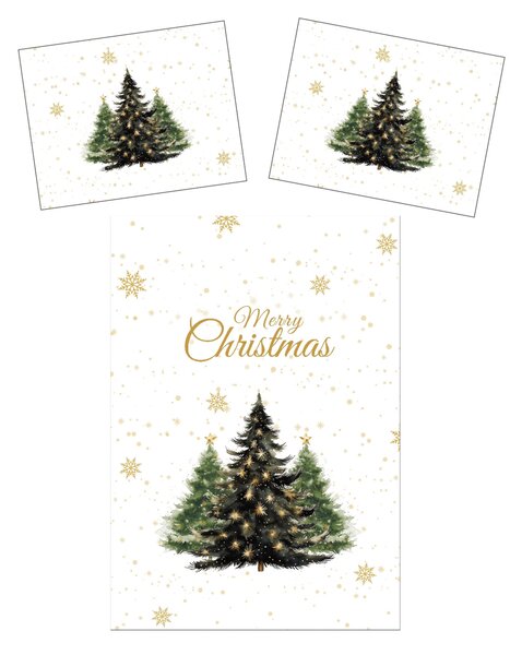 3D obliečky z mikrovlákna MERRY TREES biele Rozmer obliečky: 2 ks 70 x 90 cm | 140 x 200 cm