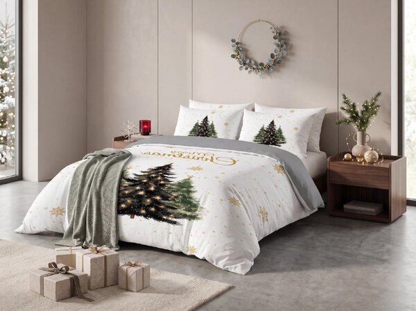 3D obliečky z mikrovlákna MERRY TREES biele Rozmer obliečky: 2 ks 70 x 90 cm | 140 x 200 cm