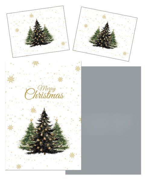 3D obliečky z mikrovlákna MERRY TREES biele Rozmer obliečky: 2 ks 70 x 90 cm | 140 x 200 cm