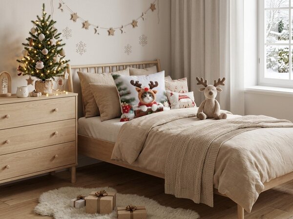 3D obliečka na vankúš z mikrovlákna RUDOLPH KITTEN 45x45 cm, farebný
