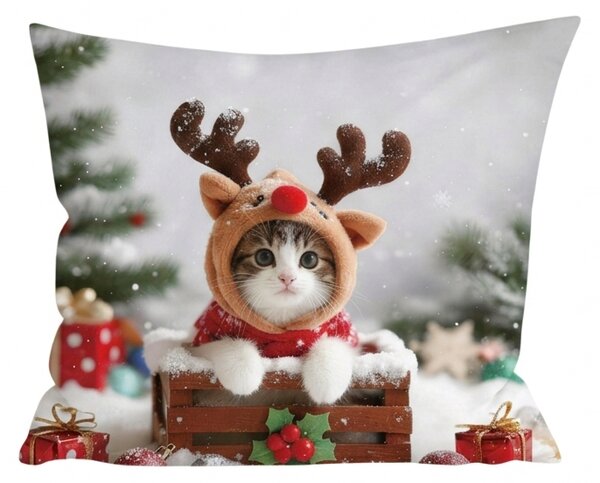 3D obliečka na vankúš z mikrovlákna RUDOLPH KITTEN 45x45 cm, farebný
