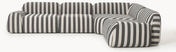 Modulárna pruhovaná rohová pohovka Wolke (4-miestna)