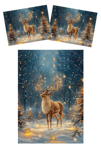 3D obliečky z mikrovlákna STARLIGHT DEER farebné Rozmer obliečky: 2 ks 70 x 90 cm | 140 x 200 cm