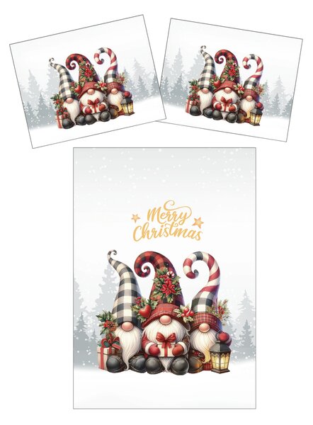 3D obliečky z mikrovlákna TRIO GNOMES farebné Rozmer obliečky: 2 ks 70 x 90 cm | 140 x 200 cm