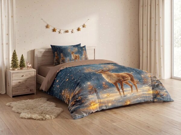 3D obliečky z mikrovlákna STARLIGHT DEER farebné Rozmer obliečky: 2 ks 70 x 90 cm | 140 x 200 cm