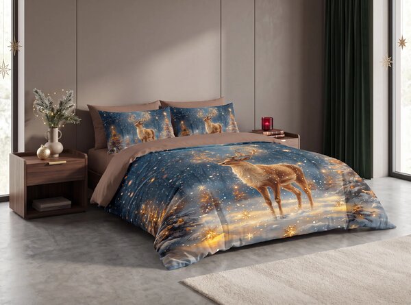 3D obliečky z mikrovlákna STARLIGHT DEER farebné Rozmer obliečky: 2 ks 70 x 90 cm | 140 x 200 cm
