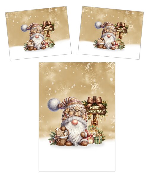 3D obliečky z mikrovlákna GINGER GNOME hnedé Rozmer obliečky: 2 ks 70 x 90 cm | 140 x 200 cm