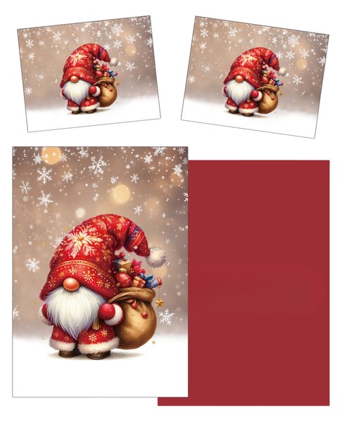 3D obliečky z mikrovlákna SANTA GNOME červené Rozmer obliečky: 2 ks 70 x 90 cm | 140 x 200 cm