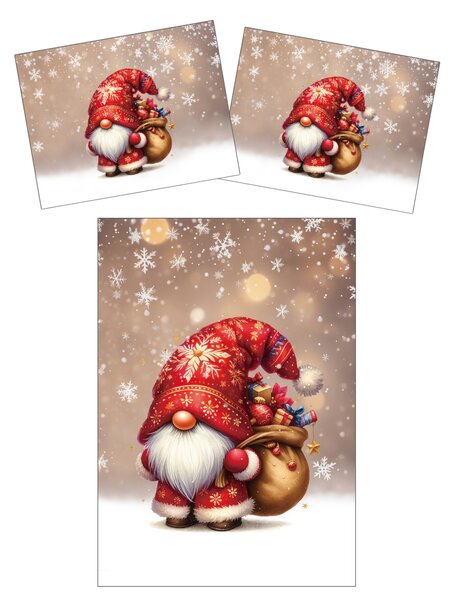 3D obliečky z mikrovlákna SANTA GNOME červené Rozmer obliečky: 2 ks 70 x 90 cm | 140 x 200 cm