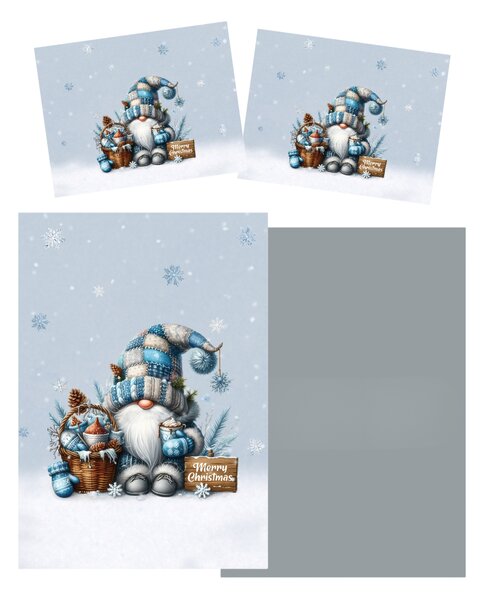 3D obliečky z mikrovlákna FROSTY GNOME farebné Rozmer obliečky: 2 ks 70 x 90 cm | 140 x 200 cm