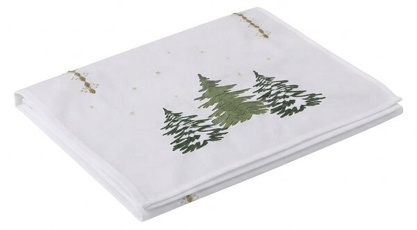 Vianočný behúň na stôl EVERGREEN CHARM 40x140 cm, biely