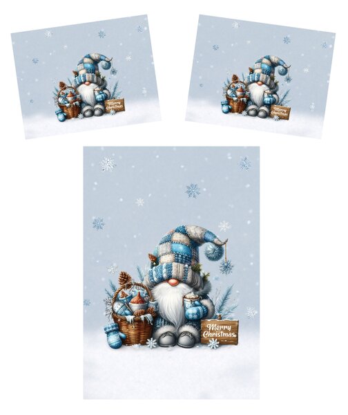 3D obliečky z mikrovlákna FROSTY GNOME farebné Rozmer obliečky: 2 ks 70 x 90 cm | 140 x 200 cm