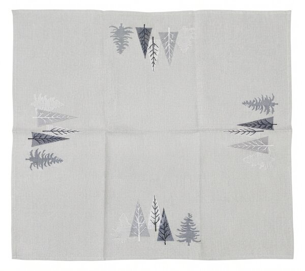 Vianočný obrus SILVER FOREST 85x85 cm, svetlosivý
