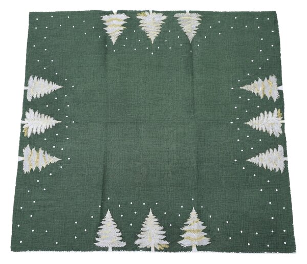 Vianočný obrus WINTER FOREST 85x85 cm, zelený