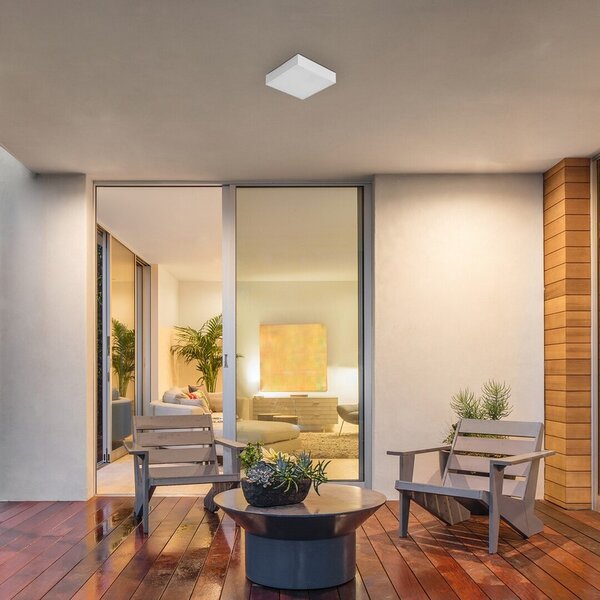 Rabalux LED vonkajšie hranaté stropné svietidlo TARTU 18W/ 1800lm/2800-6000K/CCT/IP44 - biela
