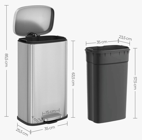 Odpadkový kôš strieborný AUK-E1103 CR
