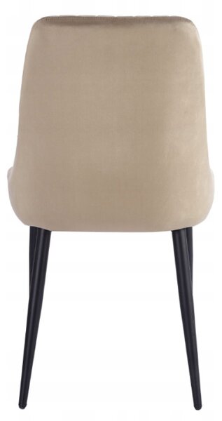 Jedálenská stolička VARIS zamatová, béžová / čierne nohy