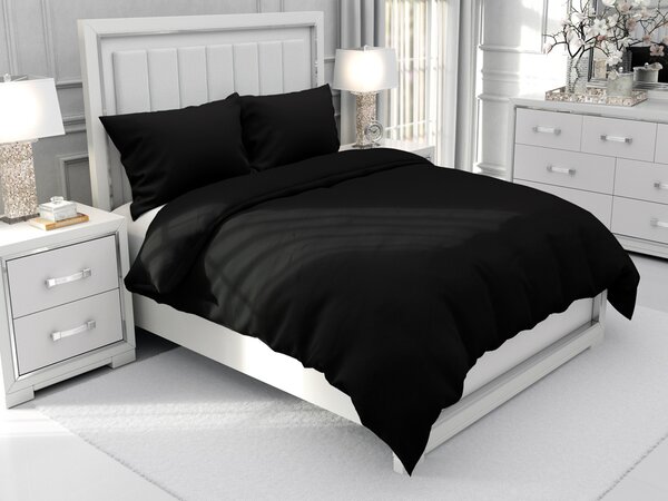 Biante Bavlnené jednofarebné posteľné obliečky Moni MOD-506 Čierne Jednolôžko 140x200 a 70x90 cm