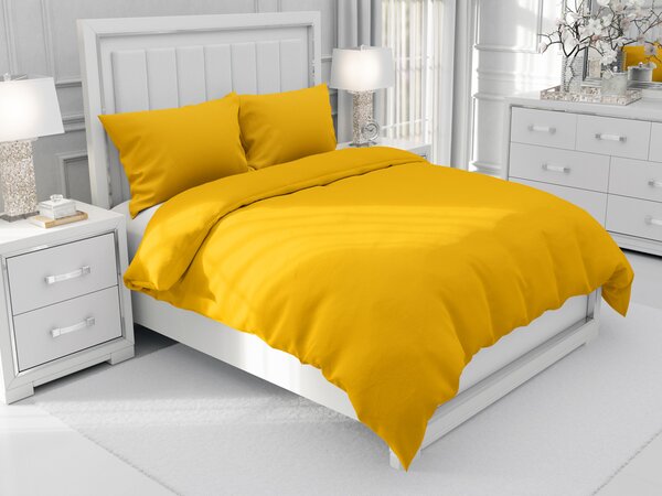 Biante Bavlnené jednofarebné posteľné obliečky Moni MOD-501 Sýto žlté Predĺžené 140x220 a 70x90 cm