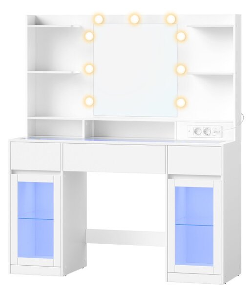 Toaletný stolík so zrkadlom a RGB LED osvetlením RDTB35145WB01