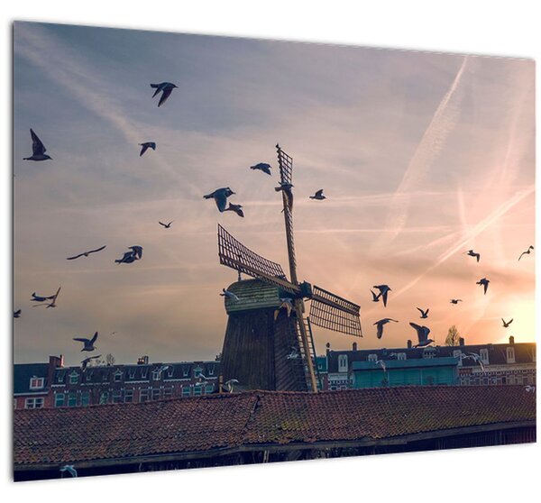 Obraz veterného mlyna (70x50 cm)