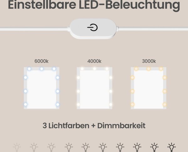 Toaletný stolík so zrkadlom a RGB LED osvetlením RDTB35145WB01