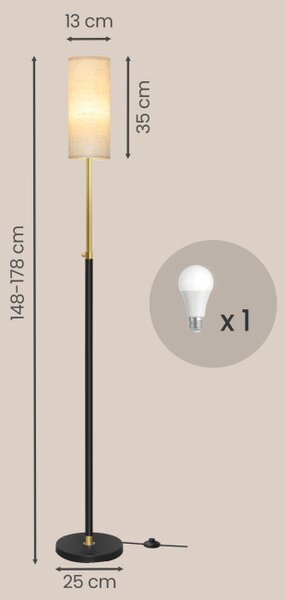 Výškovo nastaviteľná stojacia lampa LFLB35022BD02