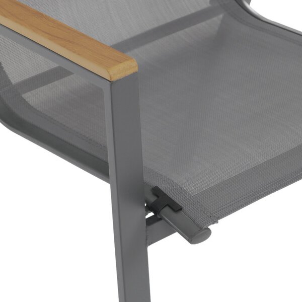 Záhradná stolička sivá AZC-S1050 GREY