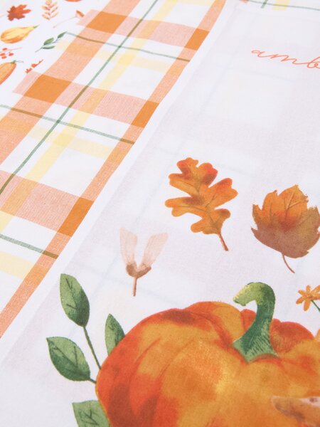 Sinsay - Bavlnené kuchynské utierky s jesenným motívom 3 pack - oranžová