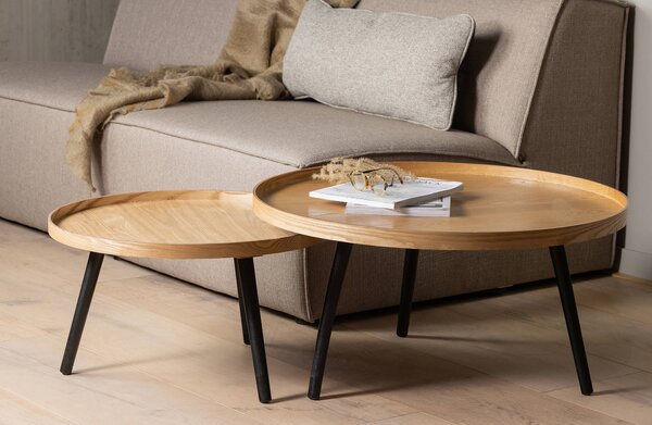MUZZA Konferenčný stolík Mesa L ø 60 x 34 cm prírodný