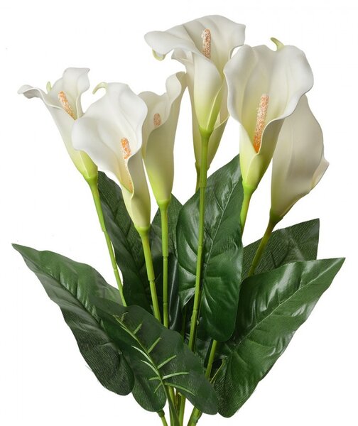Dekorácia umelá kvetina biela kala - 60 cm - Clayre & Eef