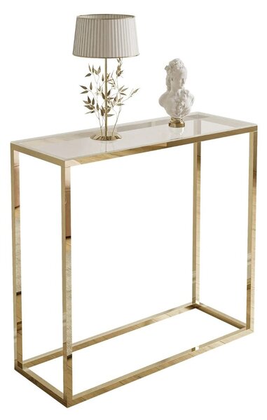 KONZOLA FAITH ZLATÝ LESK + SKLO 80 cm