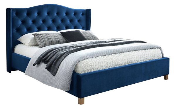 Manželská posteľ Aspen Velvet - modrá