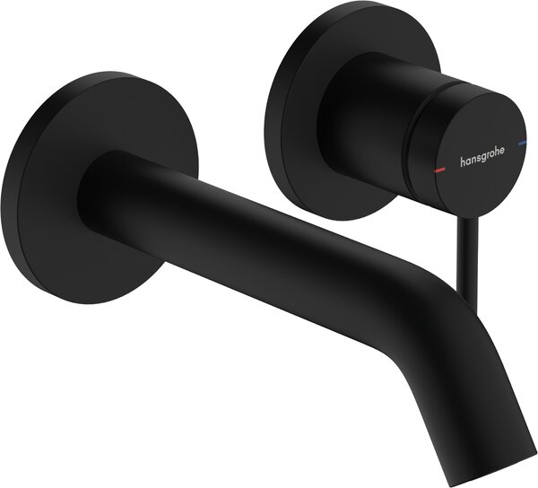 Hansgrohe Tecturis S - Páková umývadlová batéria EcoSmart+ pod omietku s výtokom 165 mm, čierna matná 73350670