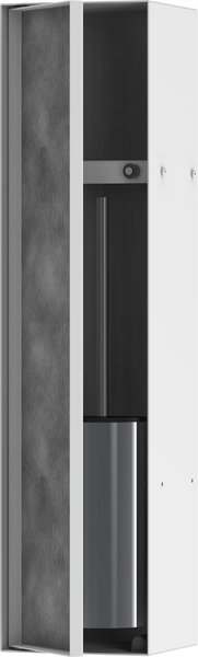 Hansgrohe XtraStoris Rock - Zabudovaný držiak na WC kefu s poličkou s možnosťou obkladu, biela matná 56060700