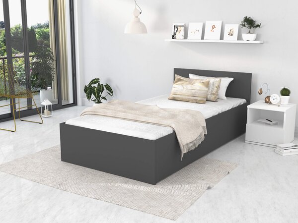 Jednolôžková posteľ s úložným priestorom Dolly - sivá Rozmer: 200x90