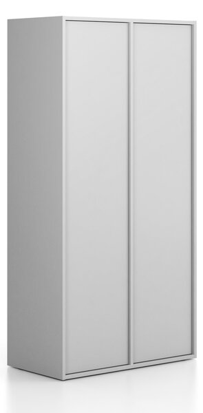 Šatníková skriňa FRAME, 2 oddiely, 872 x 450 x 1735 mm, PUSH-lock, sivá