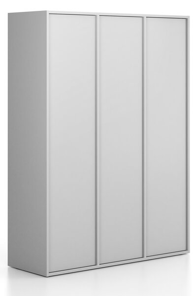 Šatníková skriňa FRAME, 3 oddiely, 1299 x 450 x 1735 mm, PUSH-lock, sivá