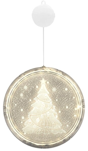 Tutumi LED svetelná ozdoba na okno CHRISTMAS TREE II kruhová biela