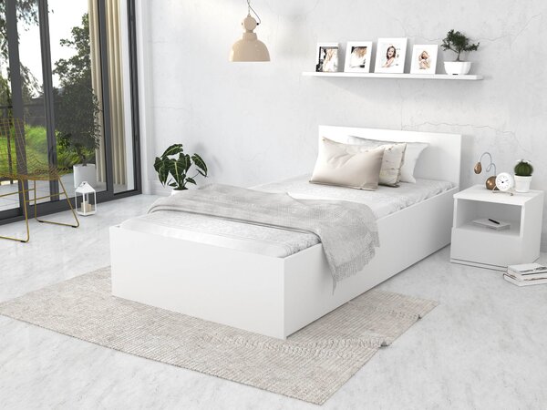 Jednolôžková posteľ s úložným priestorom Dolly - biela Rozmer: 200x120