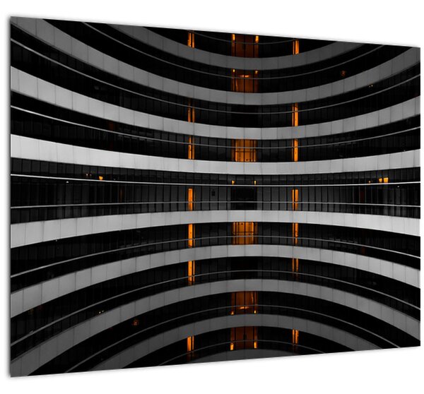 Abstraktný obraz - budova (70x50 cm)