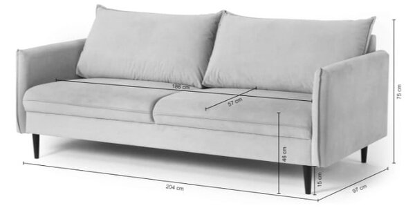 Tmavomodrá zamatová pohovka 203 cm Juli – Ropez